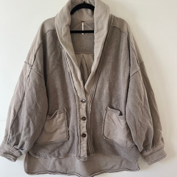 Free People Jackets & Blazers - Free People Gray Magic Mushroom Lagenlook Boho Jordan Jacket Womens M Medium